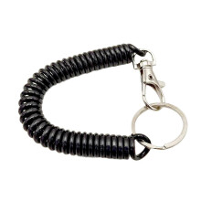 Retractable Key Holder Black, Spring Loaded Keychain, Security Key Ring Yellow