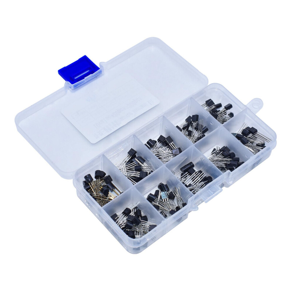 Transistor 200Pcs To-92 3-Pin, 10-Value Multi-Purpose Assortment Kit, 50V 100Ma 9067246442408
