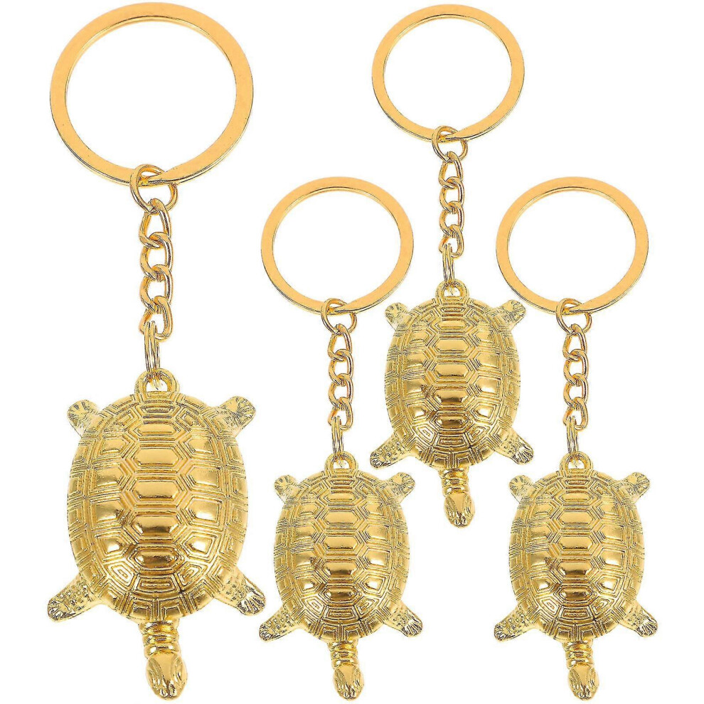 Turtle Shaped Backpack Keychain Set of 4, Decorative Animal Keyring, Cute Bag Charm