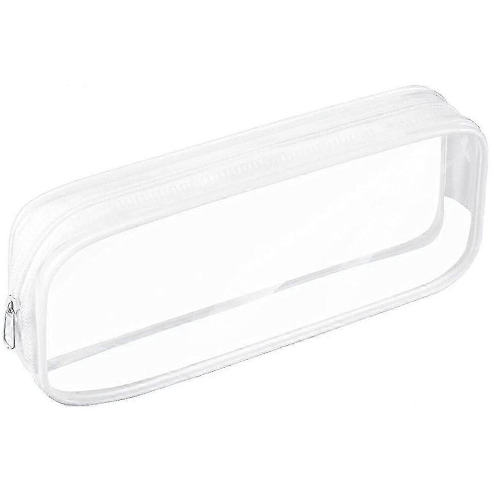 White Transparent Pencil Case, Exam Approved Pvc Pouch, Waterproof Makeup Cosmetic Bag