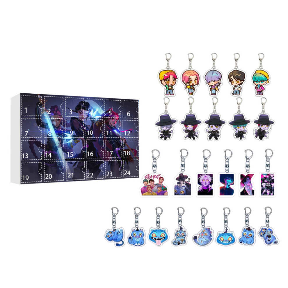 (Style R) Slayer Character Demon Keychain Advent Calendar Acrylic Festive Display Pendant-image-OPC-PMKPDSD-NEW