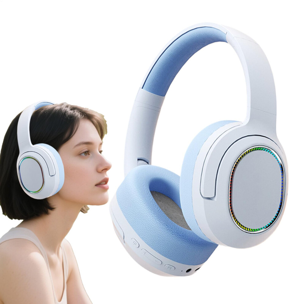 Wireless Headsets For Pc Over Ear Ergonomic Fit Lightweight Foldable Earpiece Blue 9105992837915