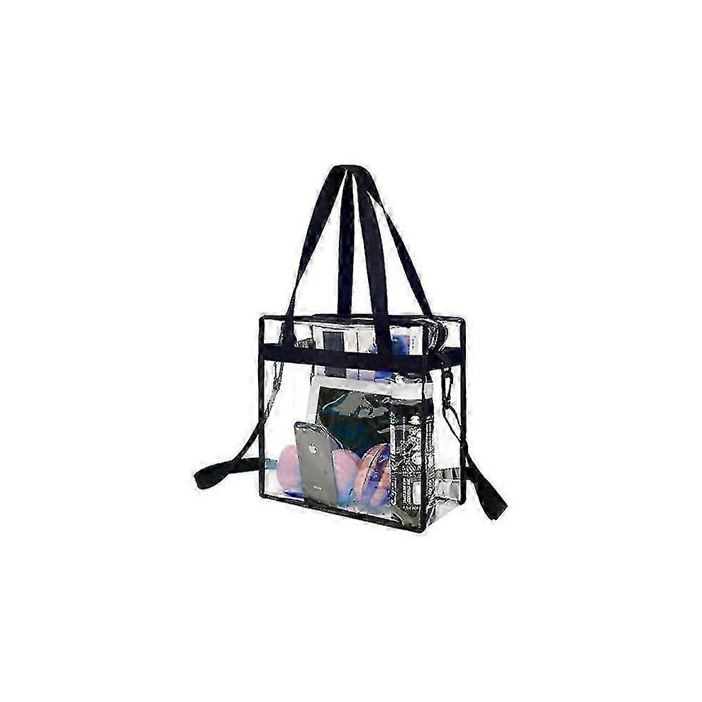 Large Transparent Toiletry Bag Blue, PVC Cosmetic Storage, Waterproof Travel Bag