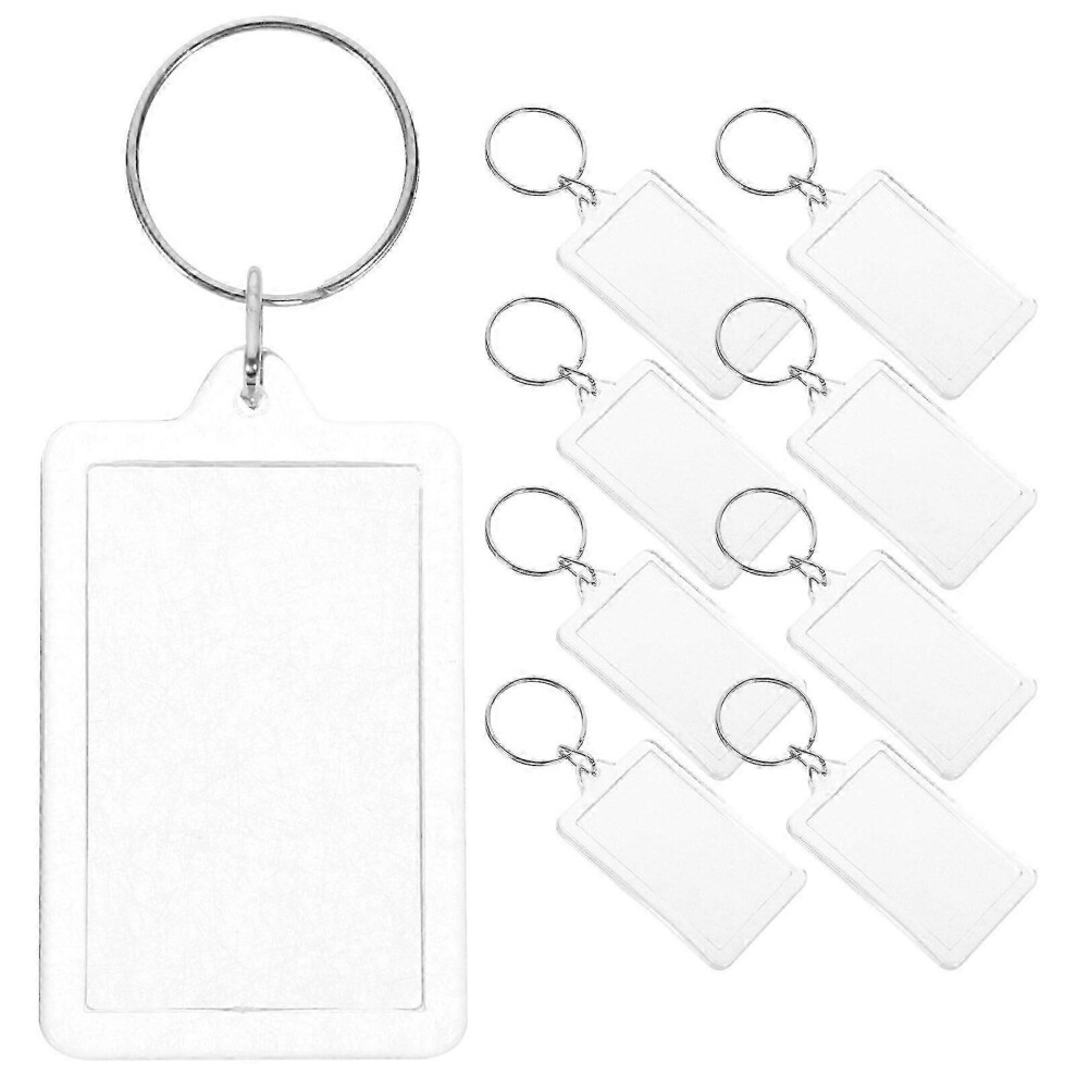 Blank Keychain Set of 30, Insertable Photo Holder, DIY Keychain Blanks