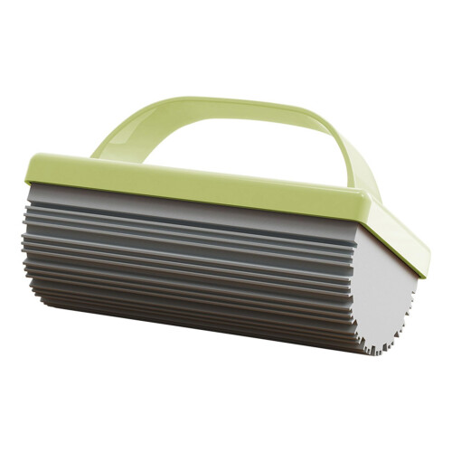Sponge Mop Handheld Cleaner With Handle, Compact, Green, For Quick Dusting And Scrubbing On Desktop And Kitchen Counters