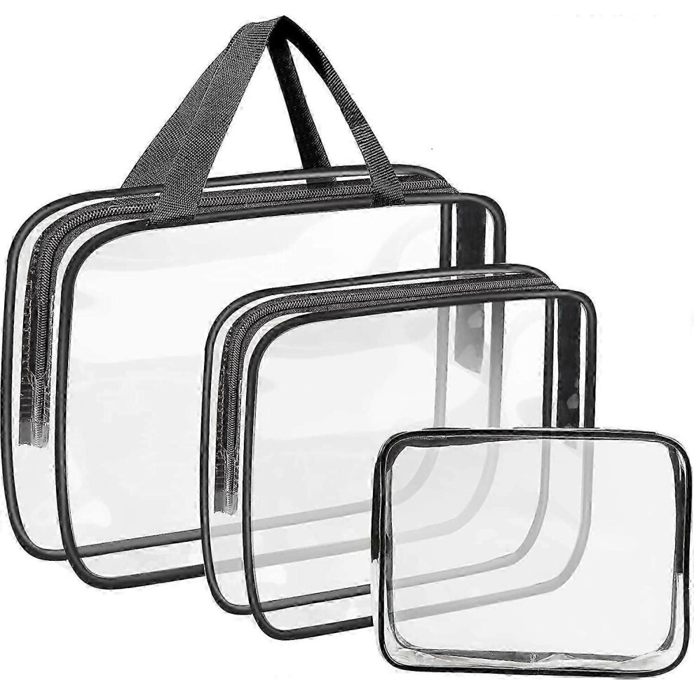 Transparent Toiletry Bag, 3 in 1 Waterproof PVC Travel Bag, Clear Cosmetic Organizer