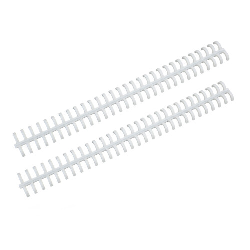 10 Pcs White 10mm PP Plastic 30-Hole Loose Leaf Binding Spines