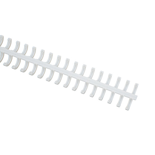 10 Pcs White 10mm PP Plastic 30-Hole Loose Leaf Binding Spines 2