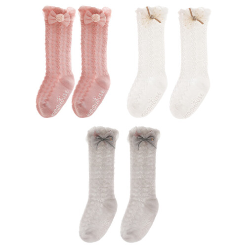 3 paar babysocken sommer, mesh, lange mit m-bügel