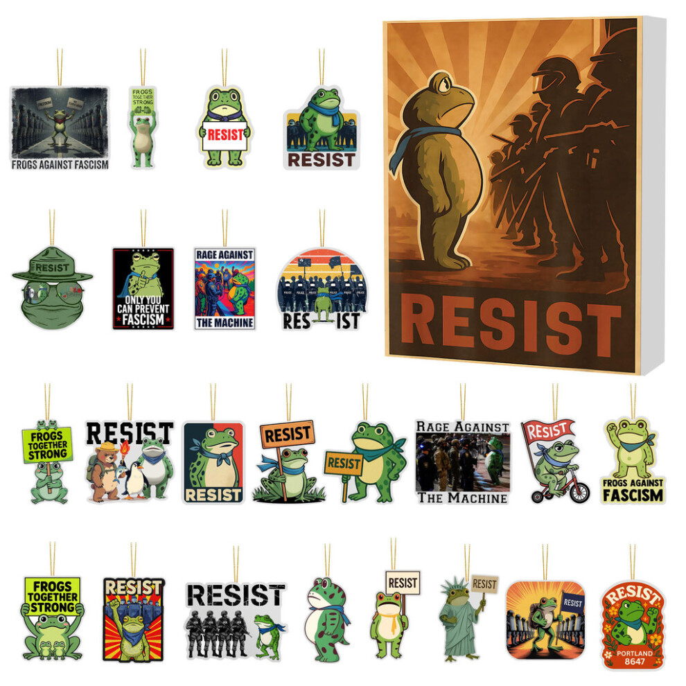 (StyleF) Frog Christmas Acrylic Advent Calendar Blind Box Holiday Decorations Countdown-image-OPC-PMKPKRC-NEW