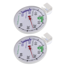 2Pcs White Plastic Refrigerator Freezer Thermometer Accurate Dual Use