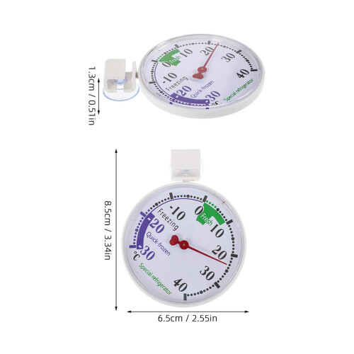 2Pcs White Plastic Refrigerator Freezer Thermometer Accurate Dual Use 2