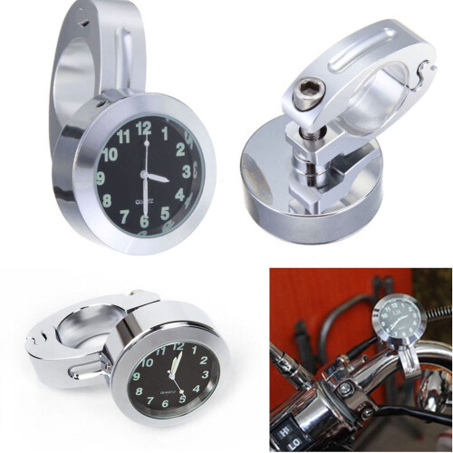 Mini Wasserdichte 7/8" Lenkerhalterung Digitaluhr (Silber)