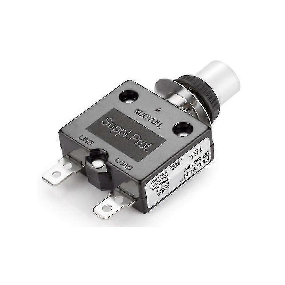 Kikidex (As Show, 50A) Kuoyuh 98 Series 15A Manual Reset Thermal Overload Protector Switch 3A-50A Straight Pin Screw Pin Mini Circuit Breaker