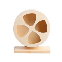 holz rollenrad 15 cm mit leitblech für hamster zwerghamster mäuse