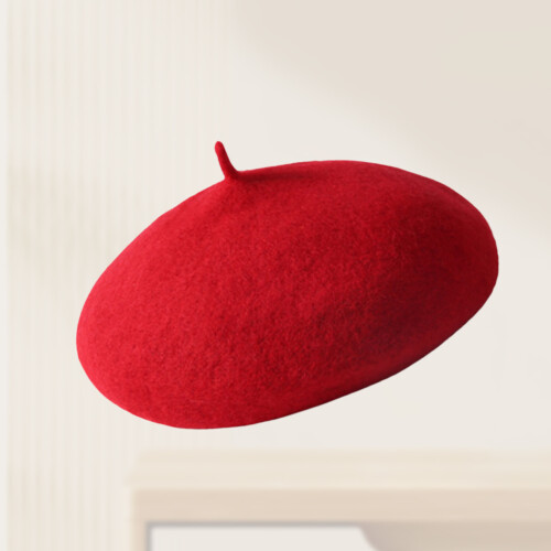 Children Warm Beret Wollen Hoed Winter Rood 1