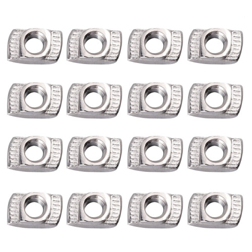 100Pcs European T-Nuts for Aluminum Profile System Drop-in Silver