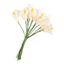 12St Mini Calla Aus Kunststoff, PE-Material, Elfenbein Für Partydekoration