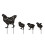 1 Set Metall Huhn Mit Küken Gartenstecker 5
