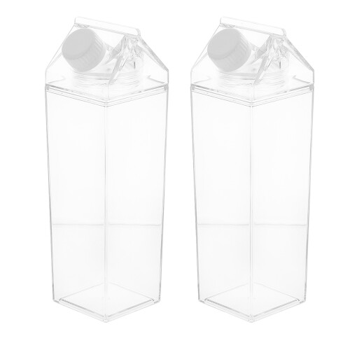 2 Stk. Kunststoff Milchbecher Transparent 500 Ml 2