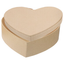 Boîte Cadeau En Forme De Cœur Beige En Papier Kraft Pour