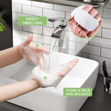 (Mix Color (3 Pcs)) 6 Boxes (300 Sheets) Mini Disposable PortableTravel Paper Hand Soap Sheets for OutdoorCamping Hiking