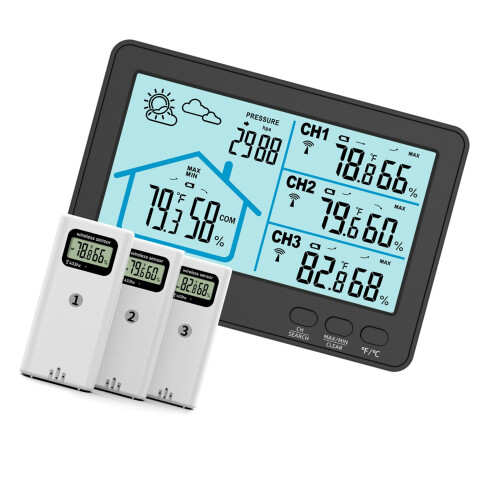 Remote Monitors Weather Stations Channel supports and-Black