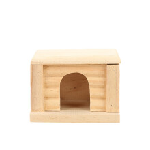 Natürliche Holzhütte Für Hamster Und Kleintiere Mit Flachdach
