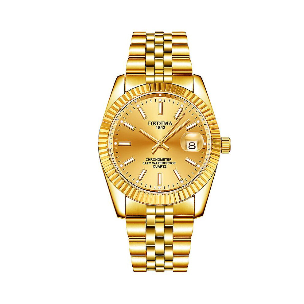 Kikidex (As Show, One Size) Watch Quartz Watch Date Display Crystal Luminous And Stainless Steel Bracelet