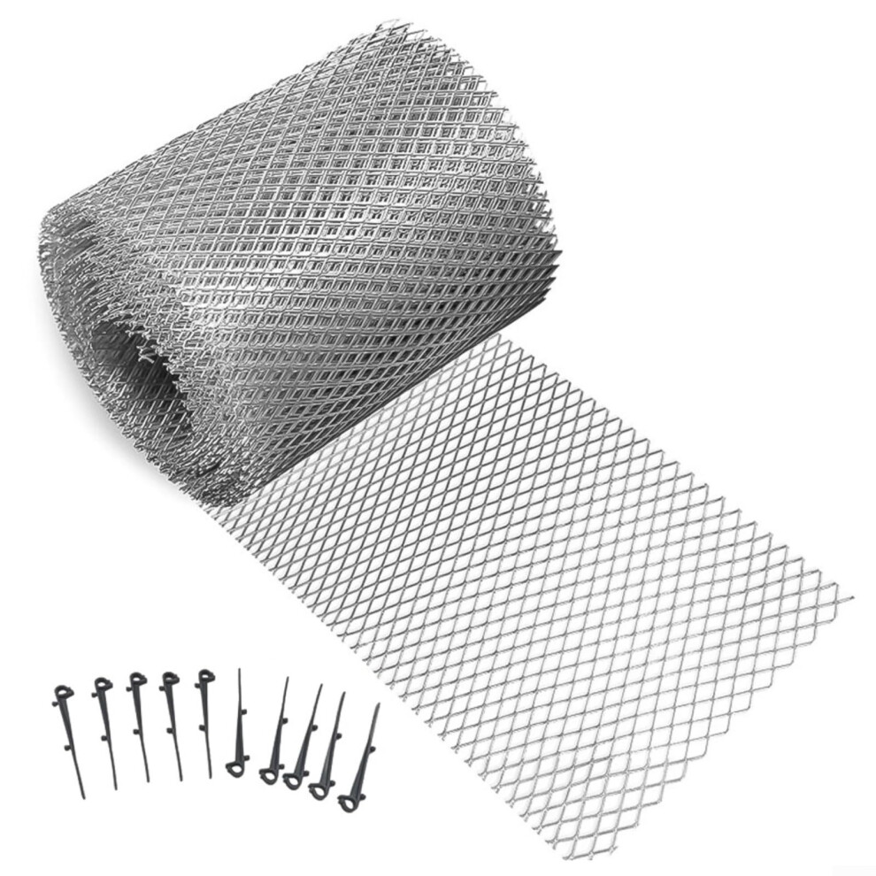 Aluminum Gutter Guard Mesh Roll With Hooks 6M Length 127X6.1 Mm For Roof Leaf Protection Home Garden Drainage System 9084446704242