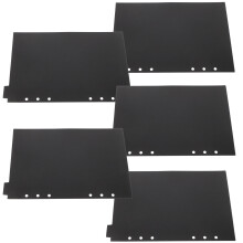 5Pz Divisori A Schede Per Raccoglitori 6 Anelli A5 Nero in PP