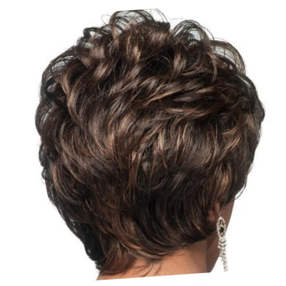 Unisex Short Curly Wig Headgear Long Blunt Bangs For Women Wig Cover Party Girls Accessory