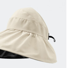 Sommer Damen Faltbarer Bucket Hat Vinylbeschichtung UV Sonnenhut Beige Einheitsgröße