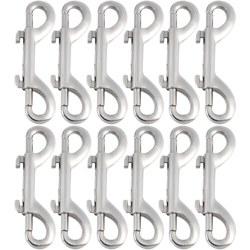 12pcs double ended bolt snap hooks heavy duty for dog leash backpacks 2