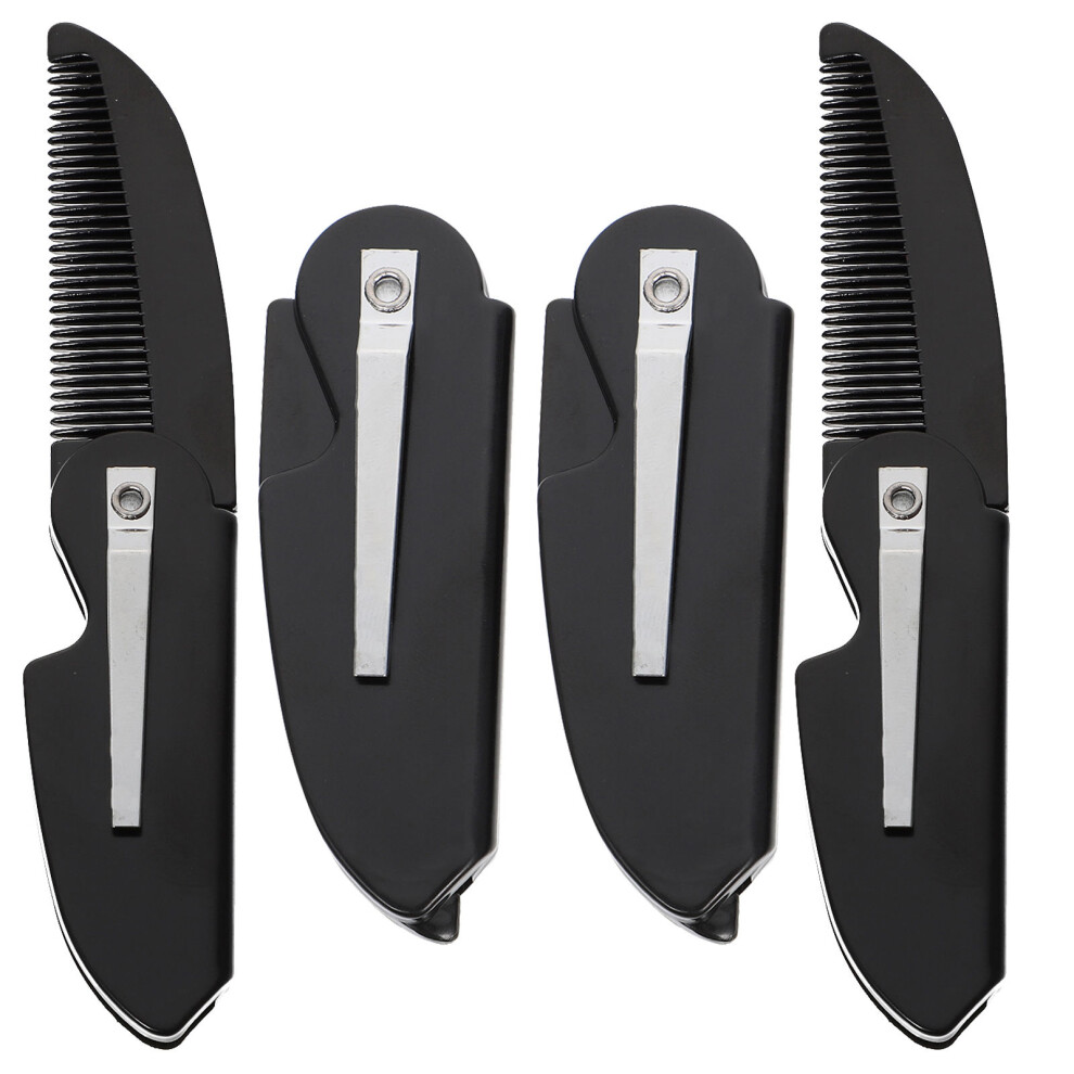 Solustre Unisex 4Pcs Portable Folding Beard And Hair Combs For Household Use