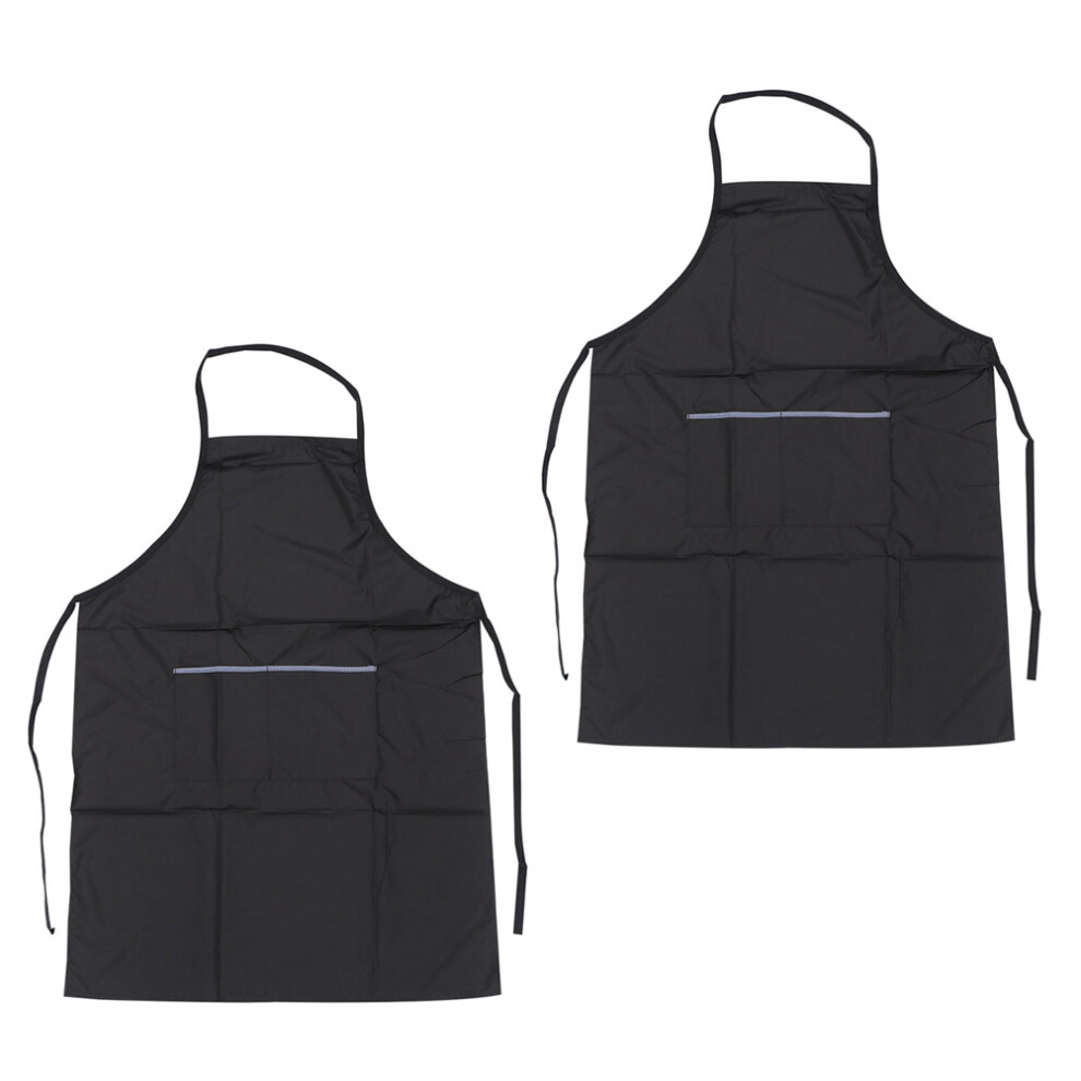 Artibetter Black Smock Apron For Hair Stylist Polyester 2Pack