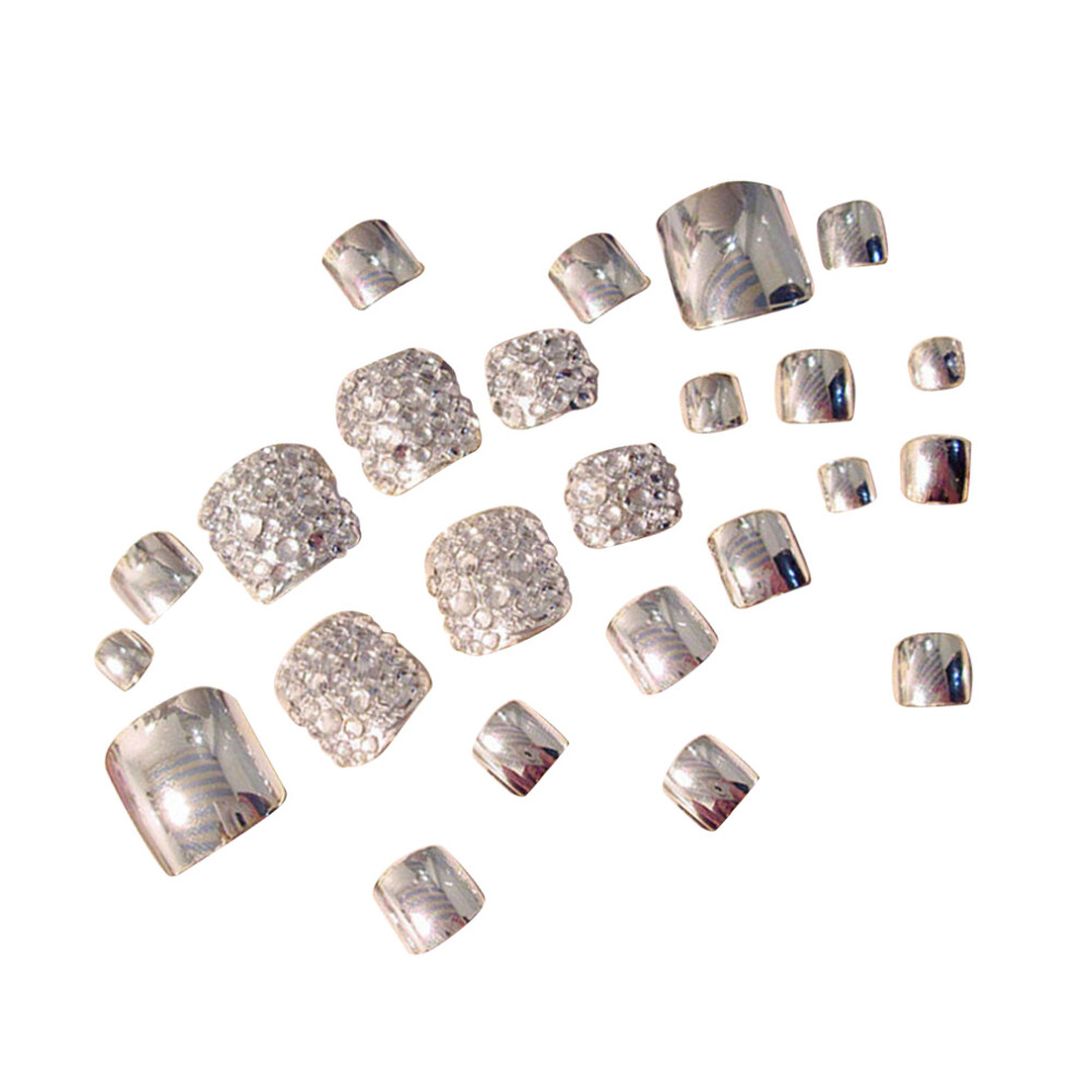 Aboofan 24 Pcs/Set Full Cover False Nails Women Manicures Artificial Toenails