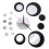 Black And Silver Circle 3D Crystal Mirror Wall Clock Acrylic Decor 1