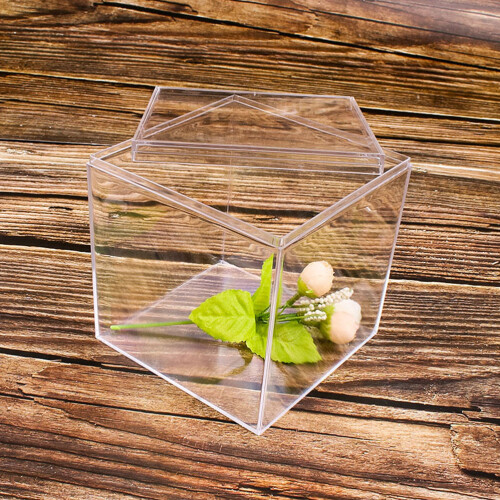 4pcs clear plastic square storage boxes with lids for candy, jewelry 2