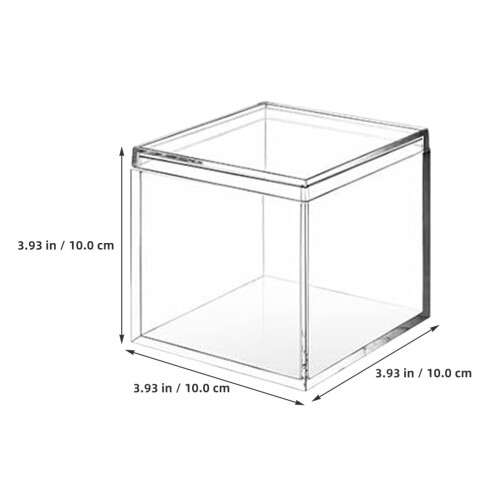 4pcs clear plastic square storage boxes with lids for candy, jewelry 1