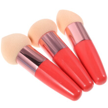 3Pcs Portable Red Makeup Brush Pens Latex Cosmetic Tools for Women