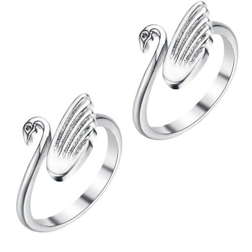 2Pcs Adjustable Swan Shape Knitting Loop Premium Durable Ring