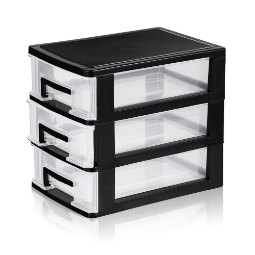 Raindrops Home Use Desktop Organizer With Drawers Clear Storage 1pcs