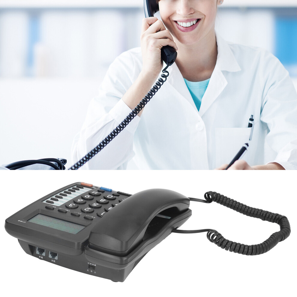 C199 Corded Landline Phone With Mute & Voice Annunciation Black 4651357091829