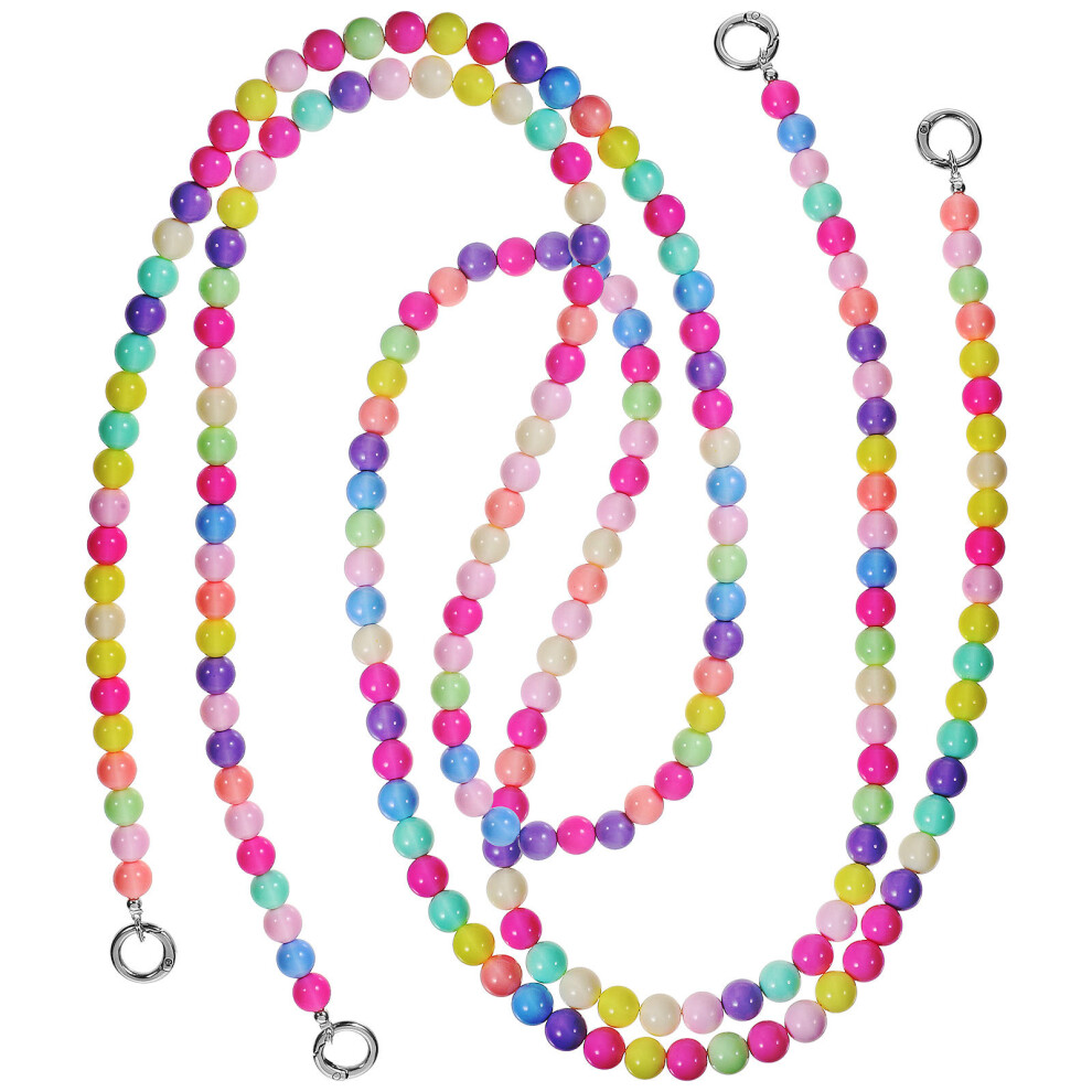 2Pcs Colorful Beads Mobile Phone Lanyard Wrist Strap Hanging Cord 3397572229692
