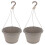 Hanging Planter Plastic 2pcs Grey Balcony Planter Garden Use 1