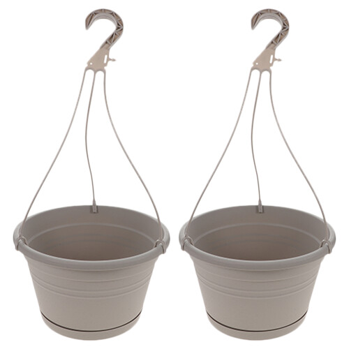 Hanging Planter Plastic 2pcs Grey Balcony Planter Garden Use