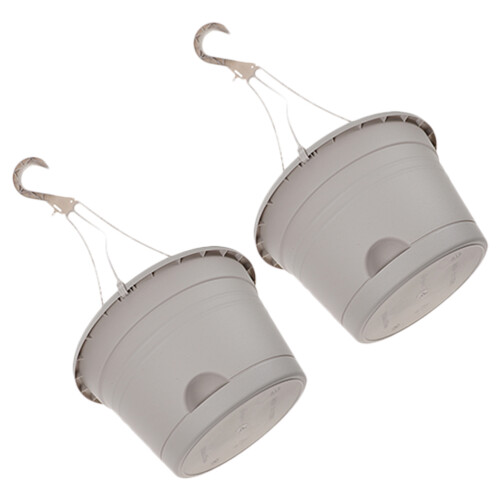 Hanging Planter Plastic 2pcs Grey Balcony Planter Garden Use 2