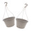 Hanging Planter Plastic 2pcs Grey Balcony Planter Garden Use 7