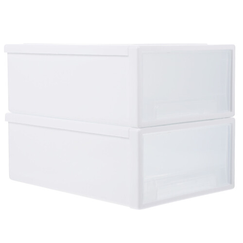 2 Pcs Boxes Plastic Storage Organizers Drawers Vertical Container 2